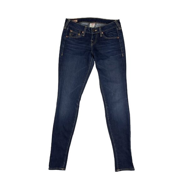 True Religion Stella XXX Low Rise Skinny fit Dark Wash Stretch Jeans Size 26 - Picture 4 of 13